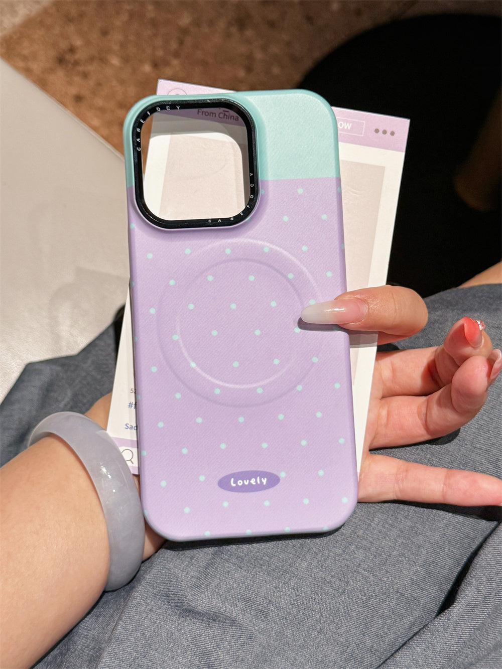 Cute Funny Rabbit StellaLou Magnetic Holder Phone Case for iPhone