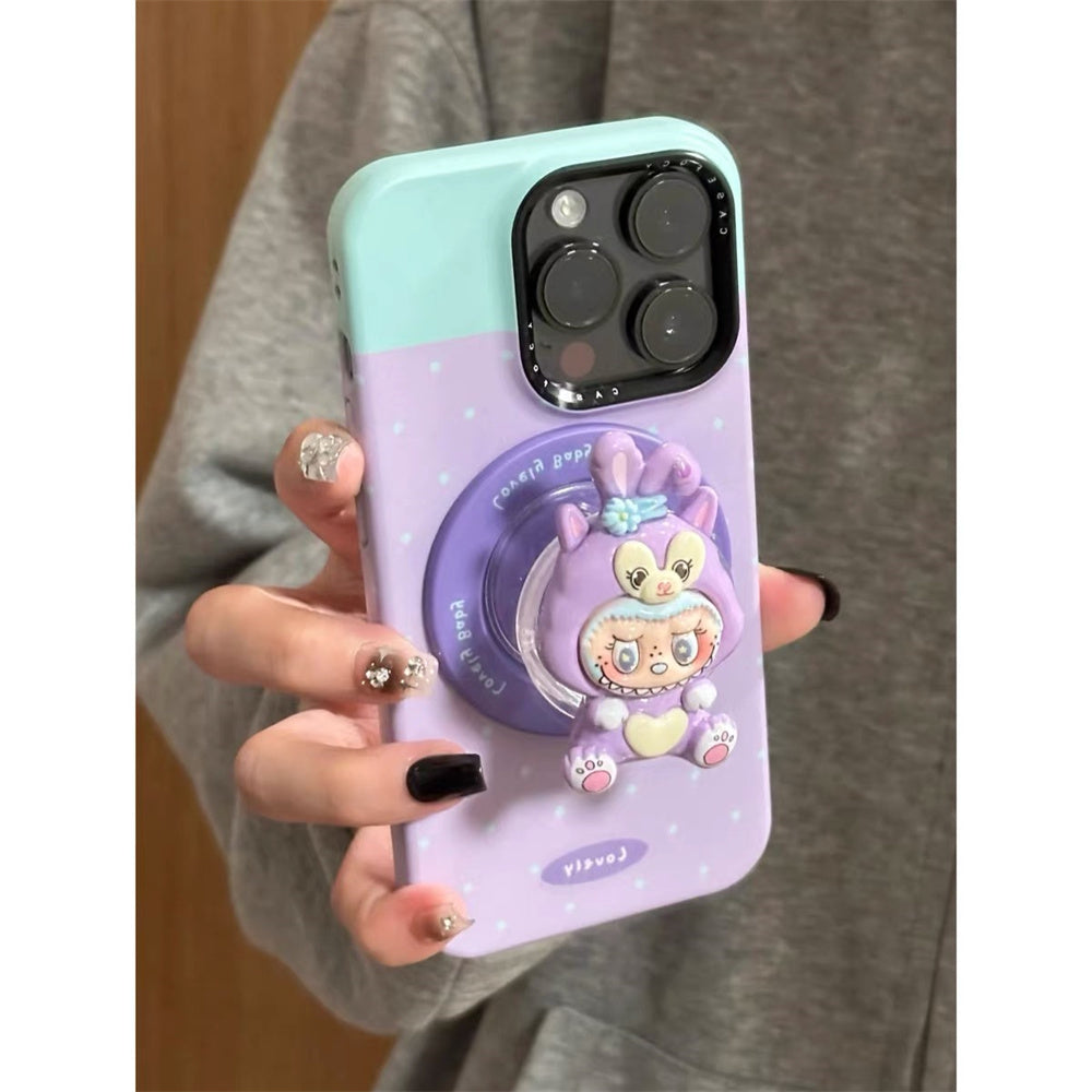 Cute Funny Rabbit StellaLou Magnetic Holder Phone Case for iPhone