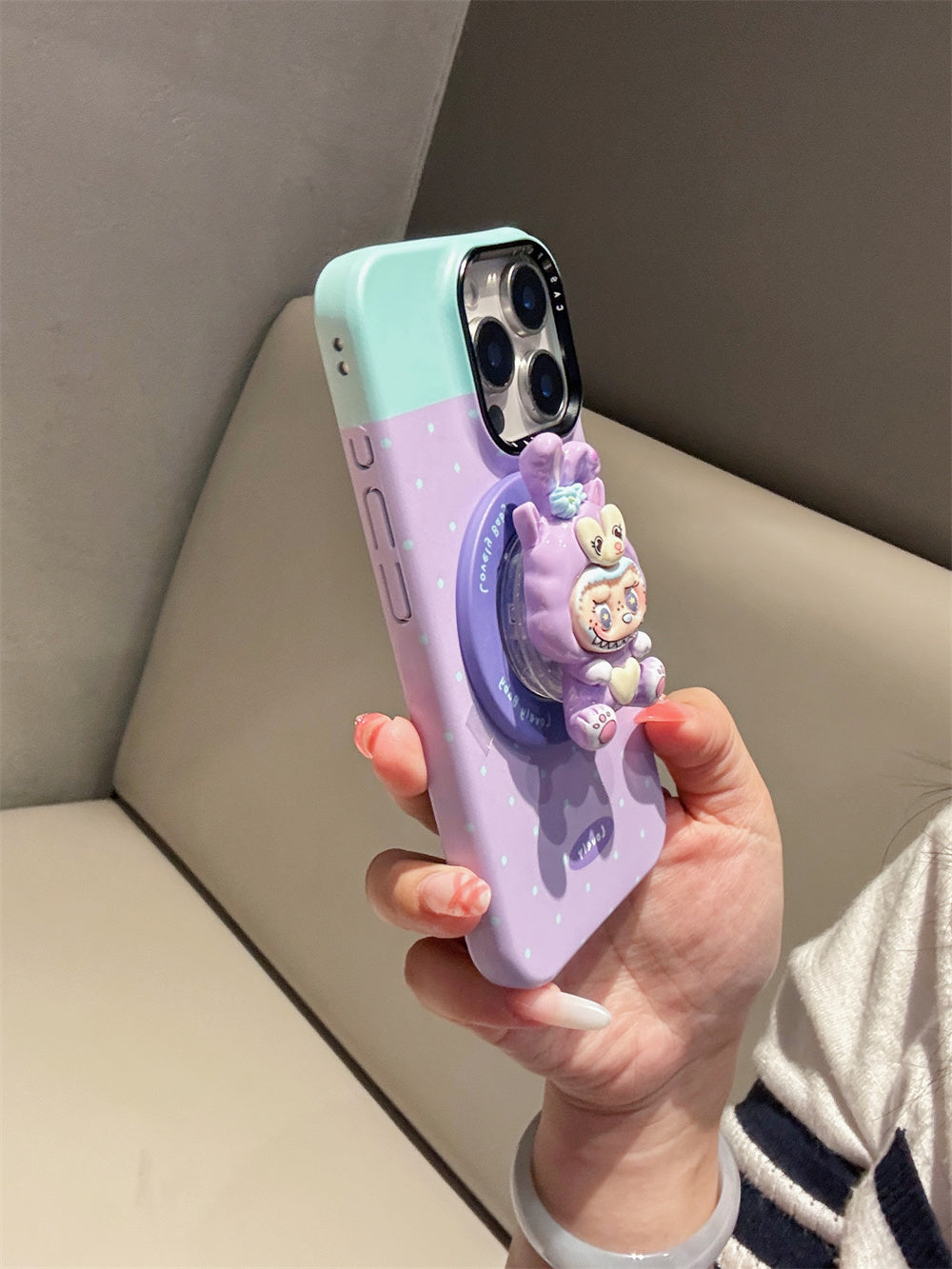 Cute Funny Rabbit StellaLou Magnetic Holder Phone Case for iPhone