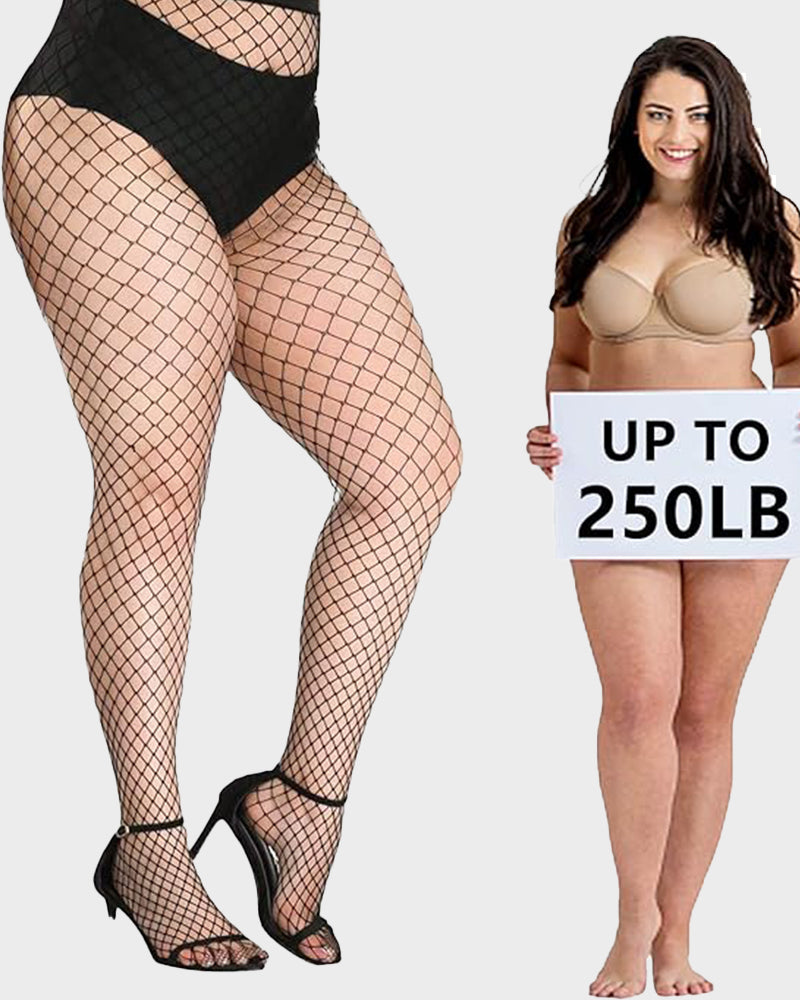 Pack of 3 High-Waist Classic Fishnet Pantyhose