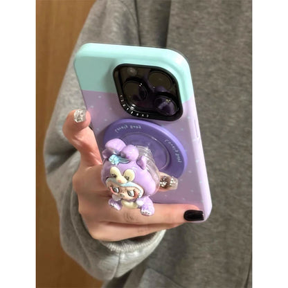 Cute Funny Rabbit StellaLou Magnetic Holder Phone Case for iPhone